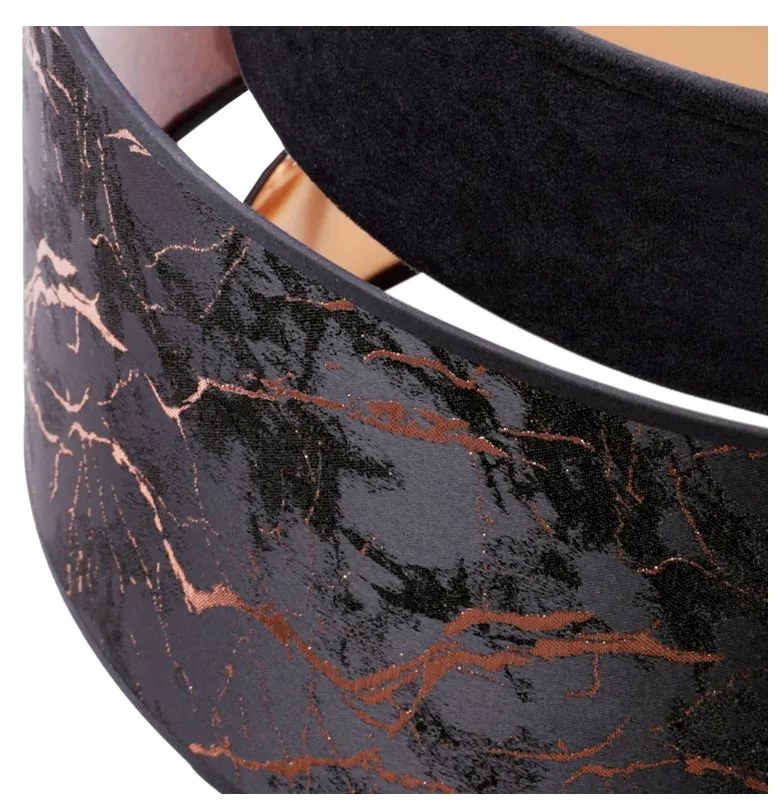 Závesné svietidlo Werona duo 3, 1x čierne textilné tienidlo so vzorom, c