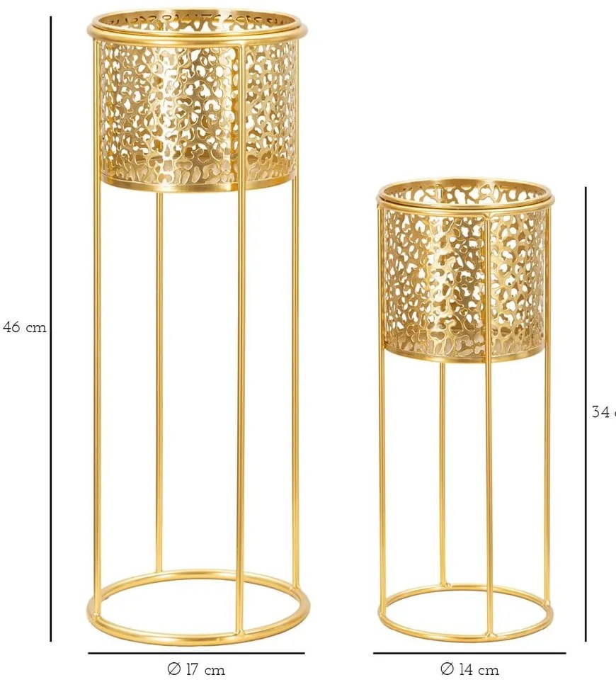 Kovové stojany na kvety 2 ks ø 17 cm (výška 46 cm) Nat – Mauro Ferretti