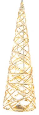 ACA Lighting LED dekoračná tromček 40 cm, teplá biela, 20 LED, 3xAA, zlatá farba