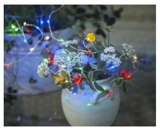 Vonkajšia solárna LED reťaz s farebnými diódami Star Trading DewDrop, dĺžka 5 m