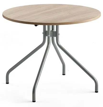 Stôl AROUND, Ø 900 mm, dub, šedá