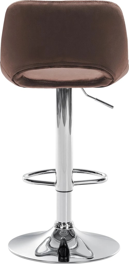 Barová stolička Camden - zamat, chróm rám - Hnedá