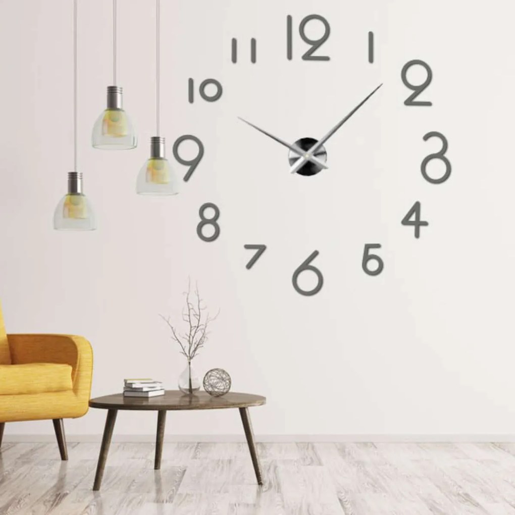 Nástenné hodiny do obývačky | ELISKA: Zrkadlo SILVER Farba čierna RAL 9005 80 cm 1166-107996 12S042