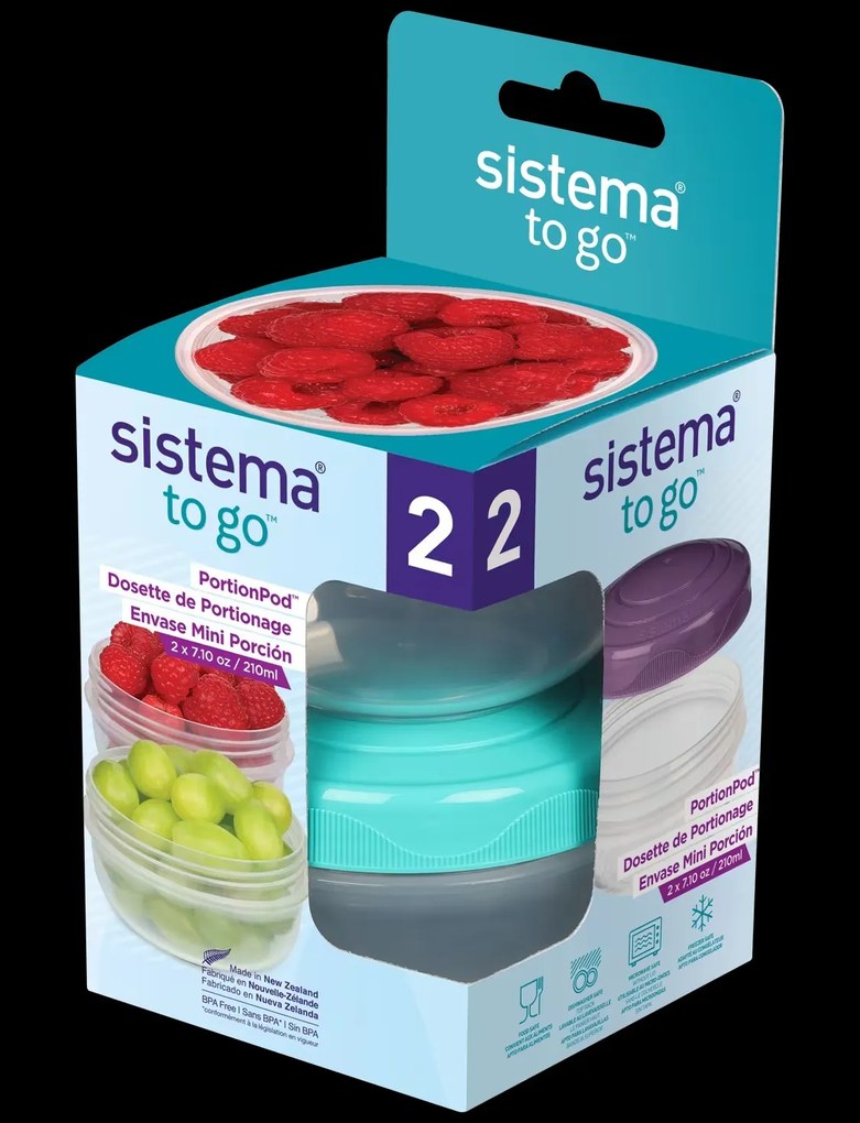 SISTEMA Mini 2 krabičky na desiatu, 2 x 210ml SISTEMA, mix farieb
