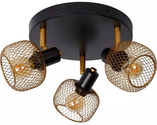 Lucide 77978/13/02 - Bodové svietidlo MAREN 3xE14/13W/230V čierna/mosadz