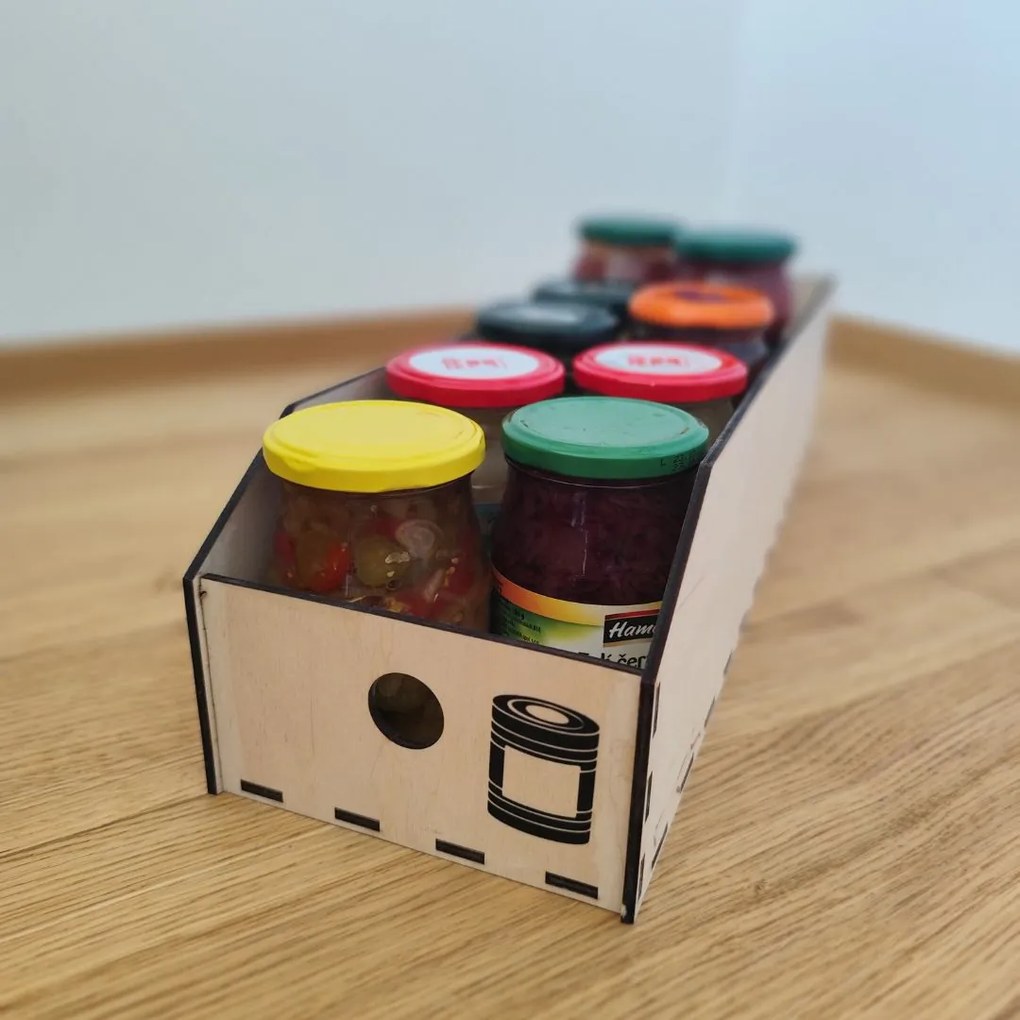 Úložný box, drevený 15x50x12cm - do špajze aj do skrine VASKY15