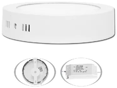 ECOLITE Stropné bodové LED svietidlo LADA 2, 17,5 cm, IP20, 12W, 2700K, 940lm, biele