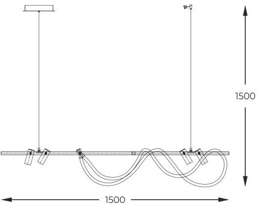 Zuma Line 2200277L - LED Luster na lanku BALBO LED/67,5W/230V 2700-6000K + DO