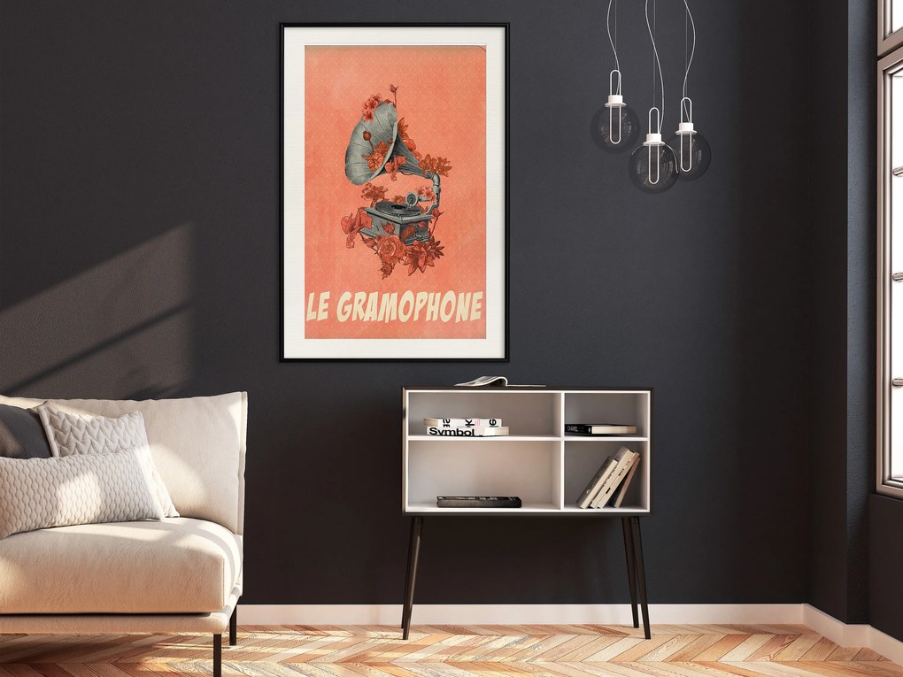 Artgeist Plagát - Gramophone [Poster] Veľkosť: 30x45, Verzia: Zlatý rám