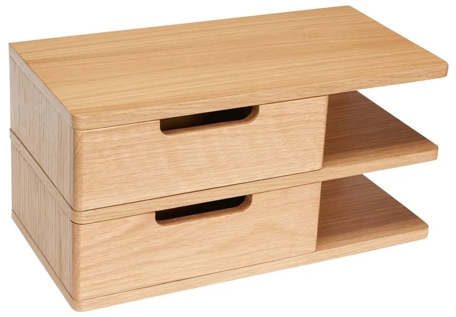 Závesný nočný stolík s poličkami v dekore duba v prírodnej farbe Öppen – Hübsch