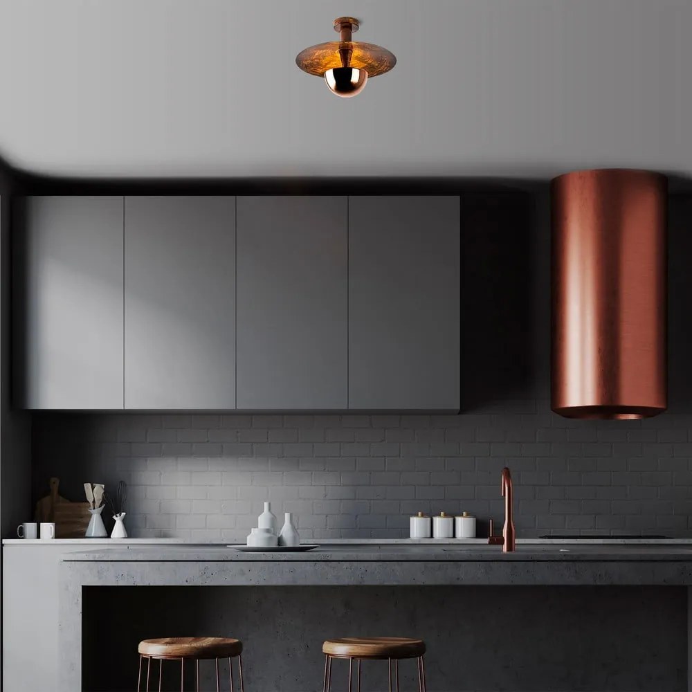 Stropné svietidlo v medenej farbe s kovovým tienidlom ø 38 cm Kurt – Opviq lights