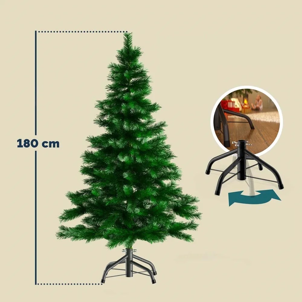 Casaria Umelý vianočný stromček RUDOLPH, 180cm, zelená