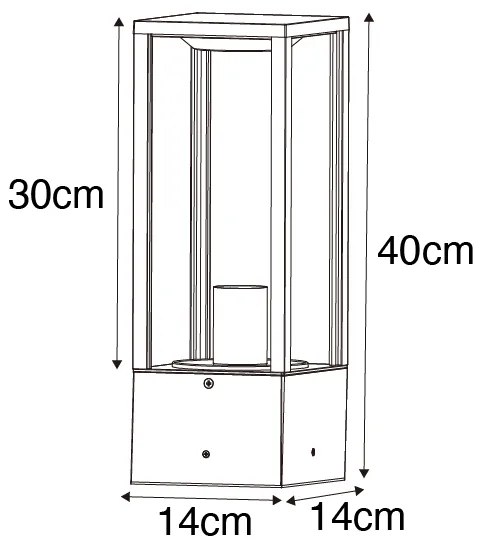 Priemyselné stojace vonkajšie svietidlo hrdzavohnedá 40 cm IP44 - Charlois