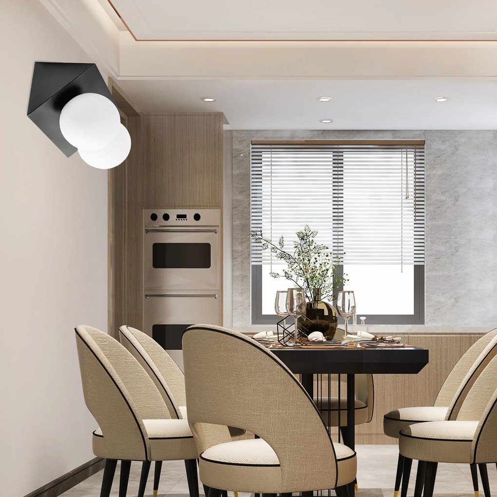 Toolight Toolight, nástenné svietidlo 2xE27 APP1229-2W, čierna matná, OSW-40118