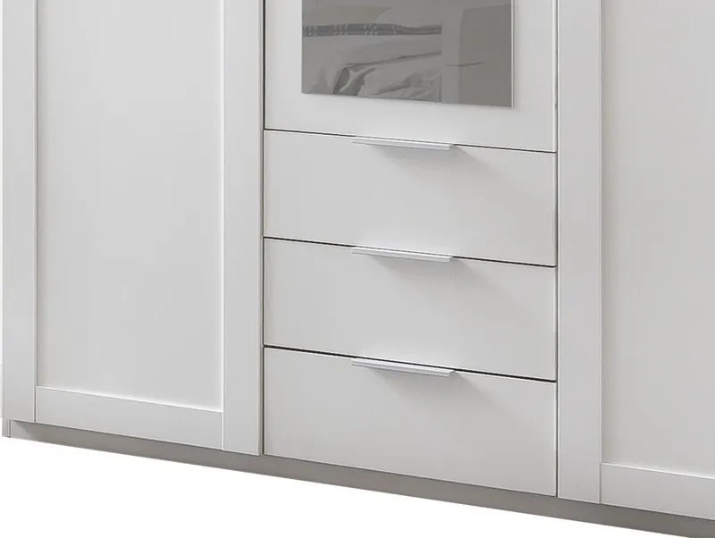 Šatníková skriňa Nadja, 135 cm, biela/zrkadlo