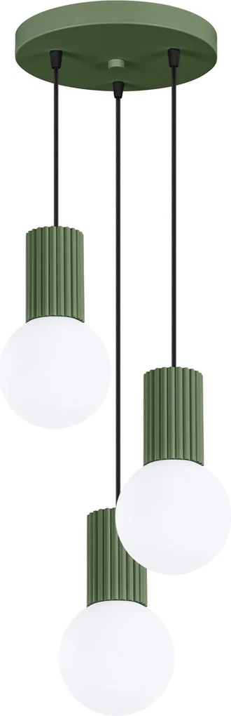 Závesné svietidlo Halo, 3x biele sklenené tienidlo, og, o
