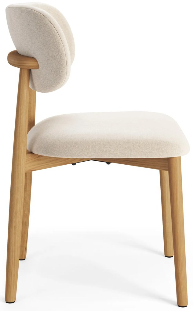 ALDO Béžová (látka Apia 453) / lakovaný dubový rám – DREVENÁ STOLIČKA DO OBÝVAČKY, JEDÁLNE A KUCHYNE V RETRO ŠTÝLE