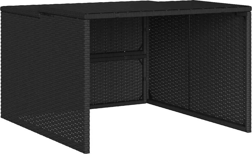 vidaXL Garáž na robotickú kosačku čierna 86x90x52/57 cm polyrattan