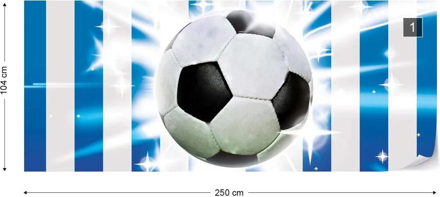 Fototapeta GLIX - Football Blue And White Stripes + lepidlo ZADARMO Vliesová tapeta  - 250x104 cm