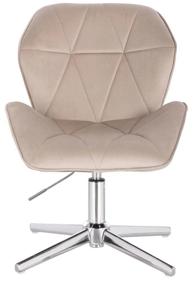 LuxuryForm DESIGN Stolička MILANO MAX VELUR na striebornom kríži - latte