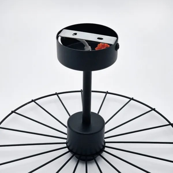 Luster na tyči MONTANA 1xE27/15W/230V pr. 30 cm čierna