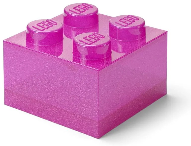 Ružový plastový detský úložný box 25x25x18 cm – LEGO®