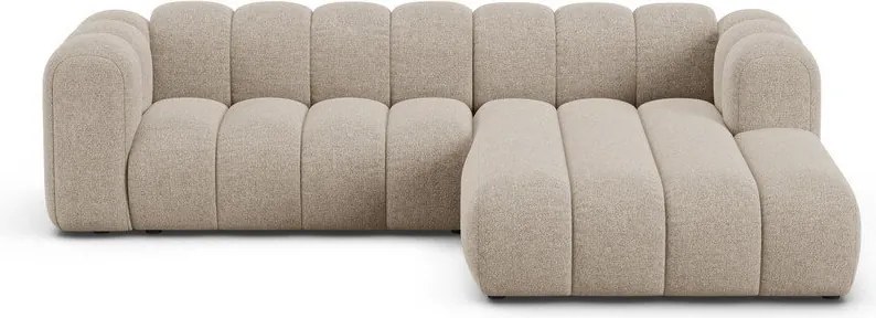 Béžová ženilková rohová pohovka (pravý roh/s leňoškou) Lupine – Micadoni