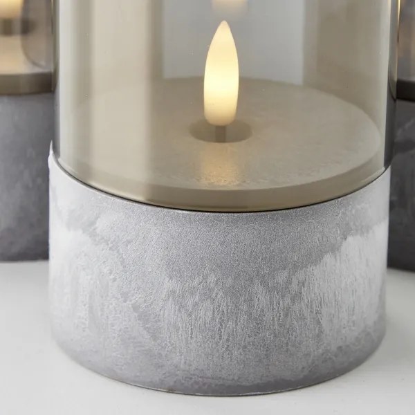 Brilliant - SADA 3x LED sviečok BOUGIE LED/2xAA IP44 sivá/dymová