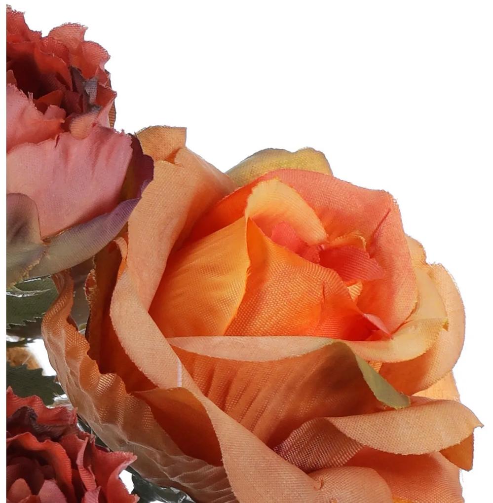 Ruže v pugete, oranžová, 26 x 36 cm
