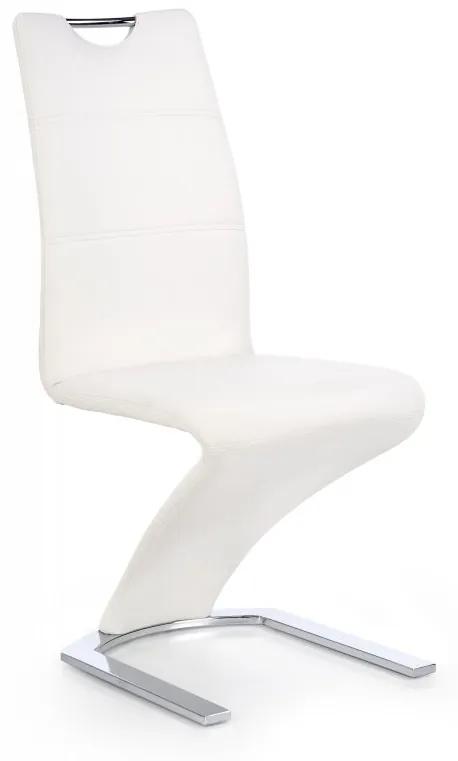 Jedálenská stolička IRVINE –⁠ PU koža/kov, biela