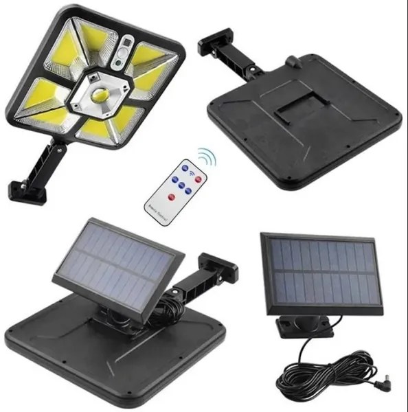 Závesná solárna LED lampa 600W s IR diaľkovým ovládaním čierna ZD97