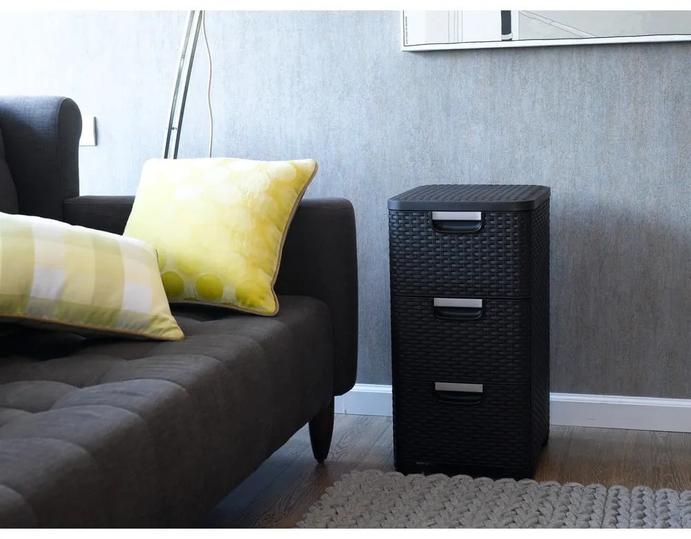 Tmavohnedá plastová nízka kúpeľňová skrinka 33x60 cm Style – Curver