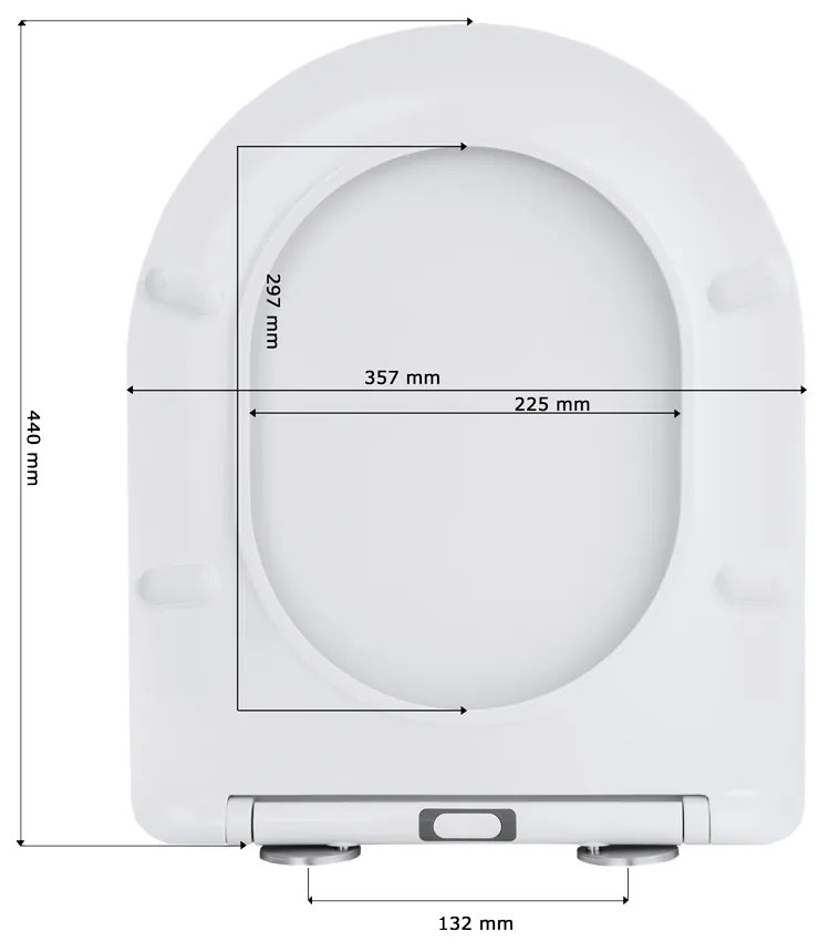 Erga Magro, toaletné WC sedátko 438x361mm z duroplastu s pomalým zatváraním, biela, ERG-GAM-MAGRO