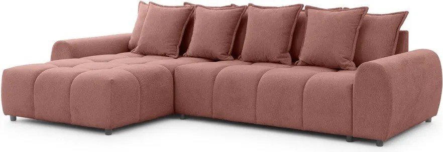 Rohová pohovka v terakotovej farbe (ľavý roh/s leňoškou) Albane – Ropez