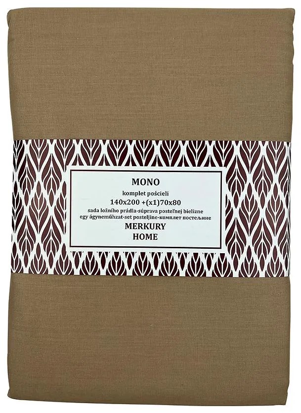 Bavlnená posteľná bielizeň  Mono béžová 140x200 (1) 70x80 Merkury Home