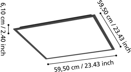 Eglo 902371 - LED Prisadený panel MORADILLO LED/32,5W/230V 60x60 cm čierna