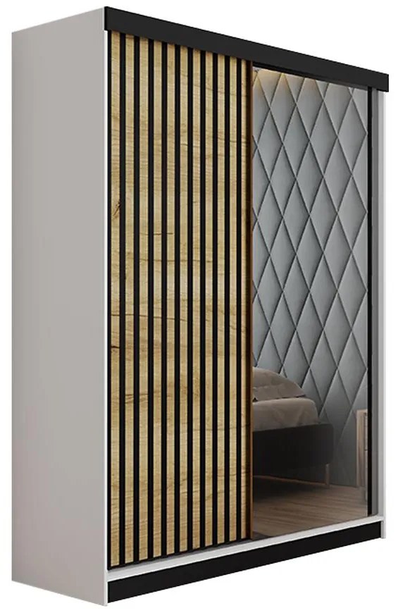 Skriňa Malani 138  L biely / dvierka craft zlatý