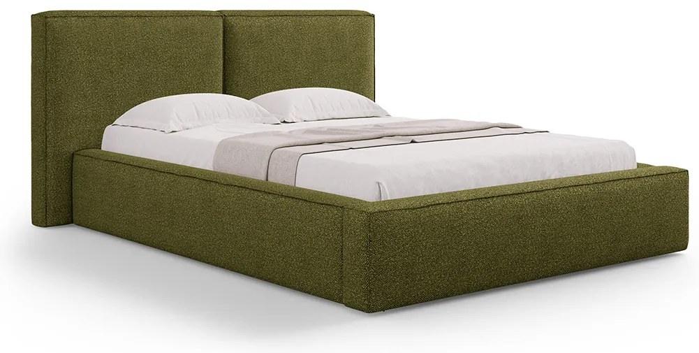 Micadoni Jodie dizajnová posteľ - Zelená, Bouclé, 140 cm