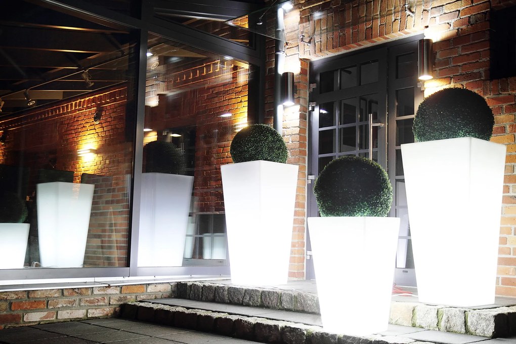 MONUMO Dizajnový kvetináč MONUMO SLIM - s osvetlením biely