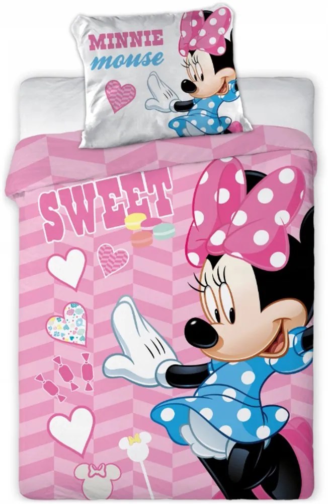 Obliečky do detskej postieľky Minnie Mouse - Disney - 100% bavlna - 40x60 cm + 100x135 cm