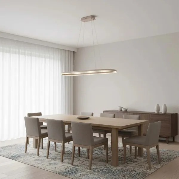 LED luster na lanku CASHMERE LED/80W/230V 30x100 cm béžový