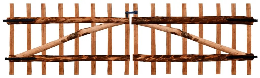 vidaXL Dvojkrídlová brána z impregnovaného lieskového dreva, 300x90 cm