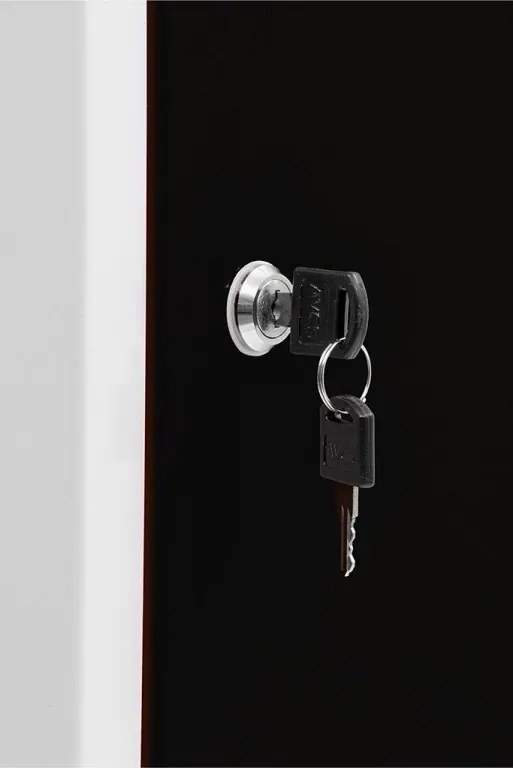 Kovová šatníková skriňa Trestles SS2M 1800x600x500 mm, 2 oddiely, čierne dvere Podnož: bez podnože, Zámok: otočný