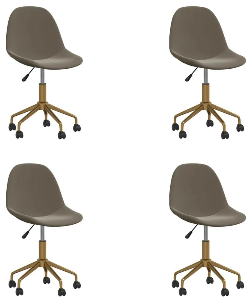 3086094 vidaXL Swivel Dining Chairs 4 pcs Light Grey Velvet(2x333495)