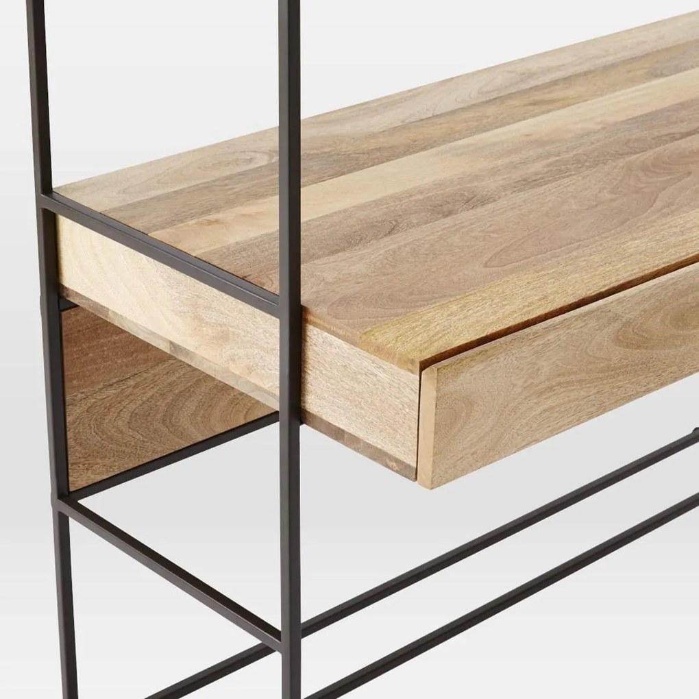 furniture-nabytek.cz - Drevený stôl s kovovým podstavcom z masívneho mangového dreva 130x213x55