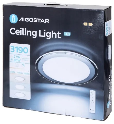Aigostar - LED stmievateľné stropné svietidlo LED/30W/230V 2700-6500K pr. 42,9 cm chróm+DO