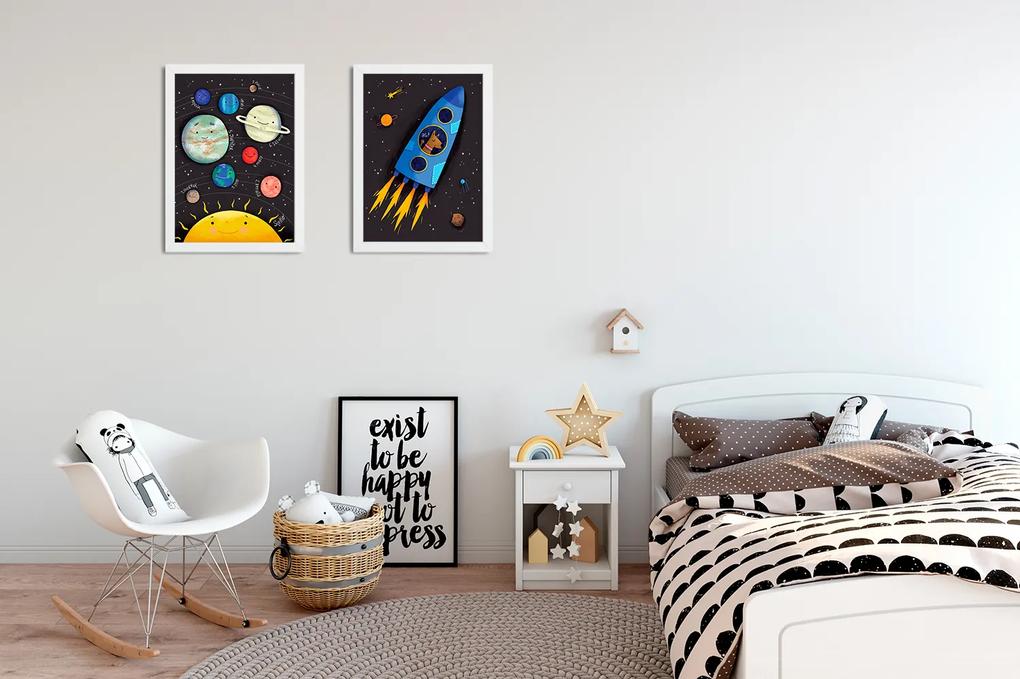 Séria 2 canvas obrazov do detskej izby - Vesmír - 30x40 cm