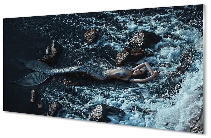 Sklenený obraz morská siréna 120x60 cm