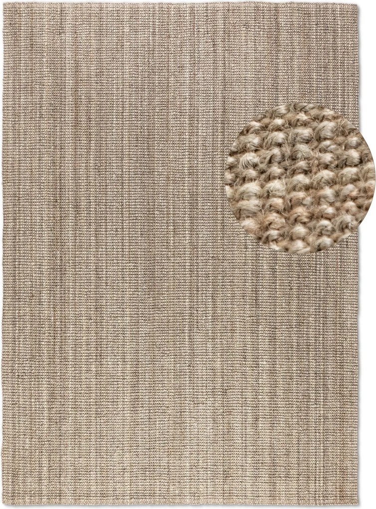 Hanse Home, Kusový koberec Bouclé Jute 105975 Grey Brown, 60x90, hnedá, chodba / predsieň