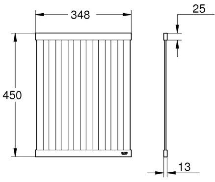 GROHE 40856SD0 - Odkvapávacia doska 450 × 348 mm, kartáčovaná nerezová oceľ